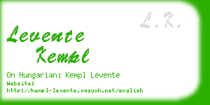 levente kempl business card